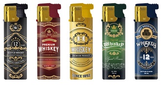 Matteo Feuerzeug Turbo Touchable Whiskey, nachfüllbar