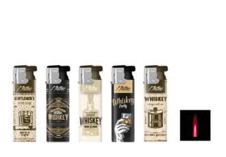 Matteo Feuerzeug Turbo gummiert Whiskey, nachfüllbar