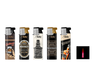 Matteo Feuerzeug Turbo gummiert Whiskey, nachfüllbar