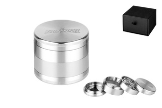 Super Heroes Grinder 4tlg. Edelstahl silberfarben, Ø 6,3cm, H. 4,5cm