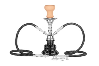 Super Heroes Shisha, schwarz/silber, H. 32cm, 2 Anschlüsse
