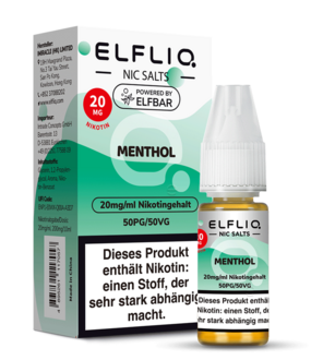 ELFBAR Elfliq SALT Liquid 20mg Menthol 10ml