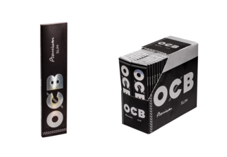 OCB Premium Slim King Size, schwarz, 32 Blatt