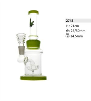 Super Heroes Glasbong mit Diffusor, H.22cm, Ø 25mm, Glaschillum,14,5 Schliff