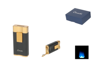 Caseti lighter Wide Flat black matt/gold with Punch Ø7mm