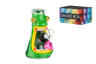Super Heroes Glasbong Ice konisch funny Frog, H.20cm, Ø4cm Chillum 18er Schliff