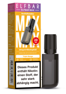 ELFBAR MAX Refill Container Triple Mango 10ml, Nikotingehalt 20mg/ml