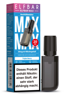ELFBAR MAX Refill Container Triple Berry 10ml, Nikotingehalt 20mg/ml