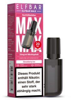 ELFBAR MAX Refill Container Strawberry Ice 10ml, Nikotingehalt 20mg/ml