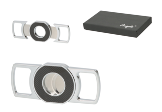 Angelo Abschneider Ring 58, schwarz-carbon/chrom
