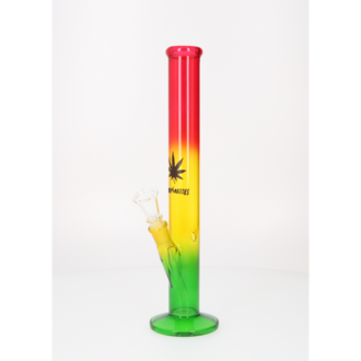 Super Heroes glass bong cylinder Jamaica, H.35cm, Ø3,7cm, glass chillum 18 cut