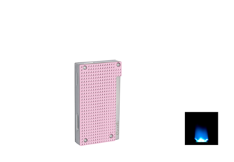 Caseti Feuerzeug Flat Flame, chrom/rosa