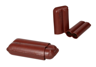 Angelo Cigar Case brown 2pcs, Imitation, 13cm/23mm