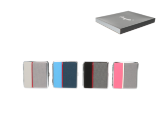 Zigaretten Etui 20er Webstoff, 4 Farben, Gummi