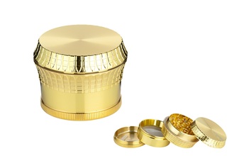 Super Heroes Grinder 4tlg. Metall goldfarben, Ø 6,7cm H. 5cm