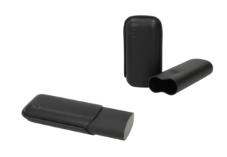 Angelo Cigar Case 2pcs, Matt black, 16-19cm, Ring 60