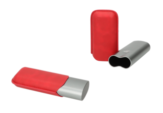 Angelo Cigar Case 2pcs, Matt grey/red, 16-19cm, Ring 60
