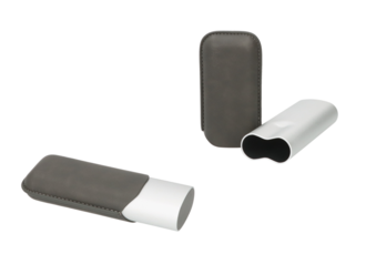 Angelo Cigar Case 2pcs, Matt silver/grau, 16-19cm, Ring 60