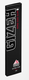 GIZEH schwarz King Size Slim, extra fine, 34 Blatt 