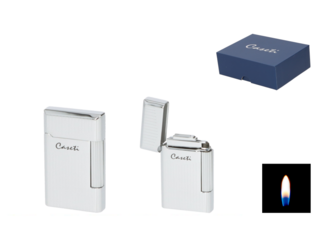 Caseti Premium Feuerzeug Stein, chrom, Linien