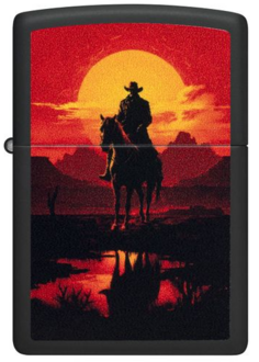 Zippo 60007523 218 Western Scene Design Black Matte