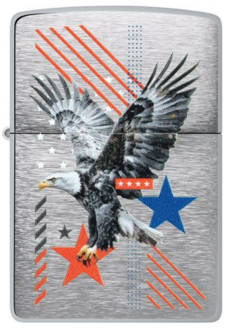 Zippo 60007531 200 Eagle and Stars Design Brushed Chrome