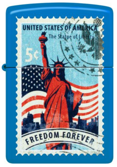 Zippo 60007545 48628 Americana Stamp Design Sky Blue Matte