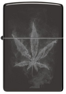 Zippo 60007541 24756 Smokey Leaf Design High Polish Black