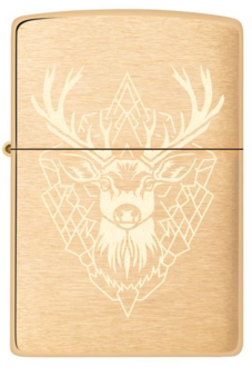 Zippo 60007502 204B Fantasy Deer Design Brushed Brass