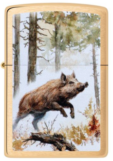 Zippo 60007521 204B Wild Boar Design Brushed Brass
