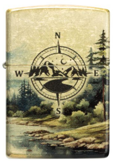 Zippo 60007532 48458 Compass Adventure Design 540 Tumbled Brass