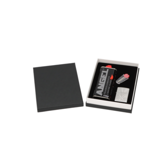Geschenkbox 2 ZIPPO-Fzg. Cannabis Leaf + Steine + Benzin