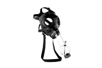 Dreamliner Acrylbong Mask Black, Bong 4 col, Ø36mm metal chillum