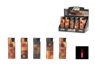 Matteo Turbo lighter, metal case with touchable label, bronze