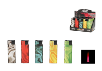 Matteo Turbo lighter, metal case with touchable label Luxury, 5 Colours