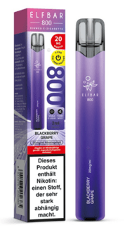ELFBAR 800 Einweg E-Zigarette Blackberry Grape 20mg/ml ca.800 Züge