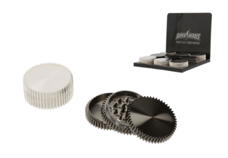 Dreamliner Grinder 3tlg. Zahnrad Metall silberfarben, Ø 5,5cm, H. 2,5cm