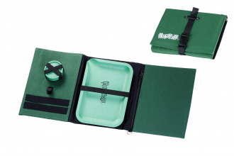 HoneyPuff Set green Grinder 0,55x0,25cm Rolling Tray 19,7x14,7cm with Bag