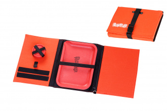 HoneyPuff Set red Grinder 0,55x0,25cm Rolling Tray 19,7x14,7cm with Bag