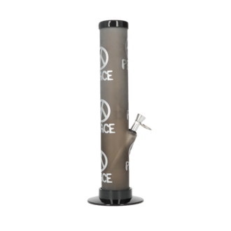 Dreamliner acrylic bong cylinder Peace black, H.33cm, Ø5cm, metal chillum