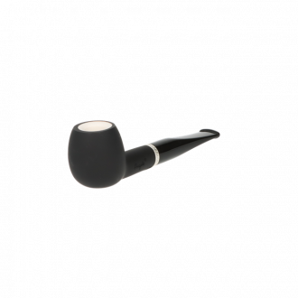 Angelo Pipe Meerschaum insert, black matt, Alu Ring, straight