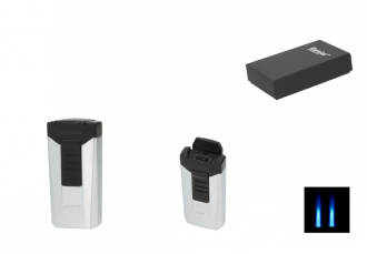 Eurojet Feuerzeug 2xJet Race chrom