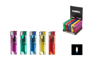 Angel Feuerzeug Piezo Transparent 5 Farben, nachfüllbar