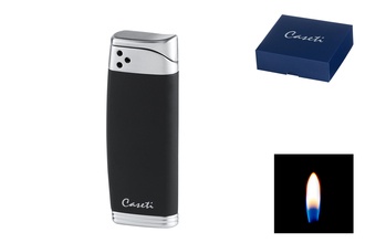 Caseti Feuerzeug Piezo schwarz matt/chrom
