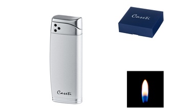 Caseti Feuerzeug Piezo silberfarben matt/chrom