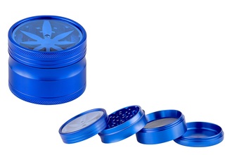 Super Heroes Grinder 4tlg. Hanfblatt Aluminium blau Ø 6cm, H. 4,8cm