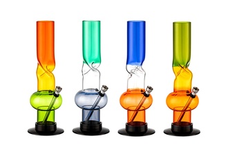 Dreamliner Arylbong Ice Kugel transparent 4 Farben, H.32cm, Ø4,7cm, Metallchillum