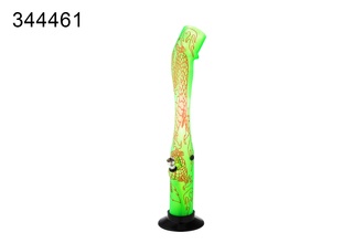 Dreamliner Acrylbong grün Drache rot, H.40,5cm, Ø4,4cm, Metallchillum