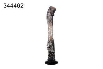 Dreamliner Acrylbong schwarz Drache weiß, H.40,5cm, Ø4,7cm, Metallchillum