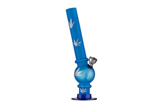 Dreamliner Acrylbong Kugel Hanf gefrostet blau, H.20cm, Ø1,8cm, Metallchillum